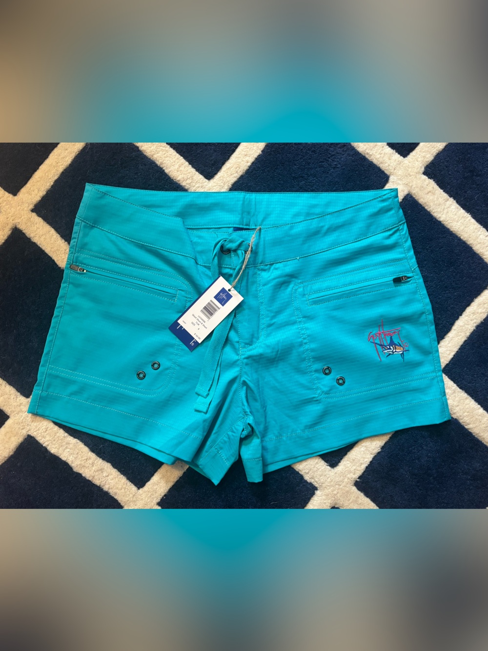 NWT Guy Harvey Teal Turquoise Board Shorts Swimsuit NEW